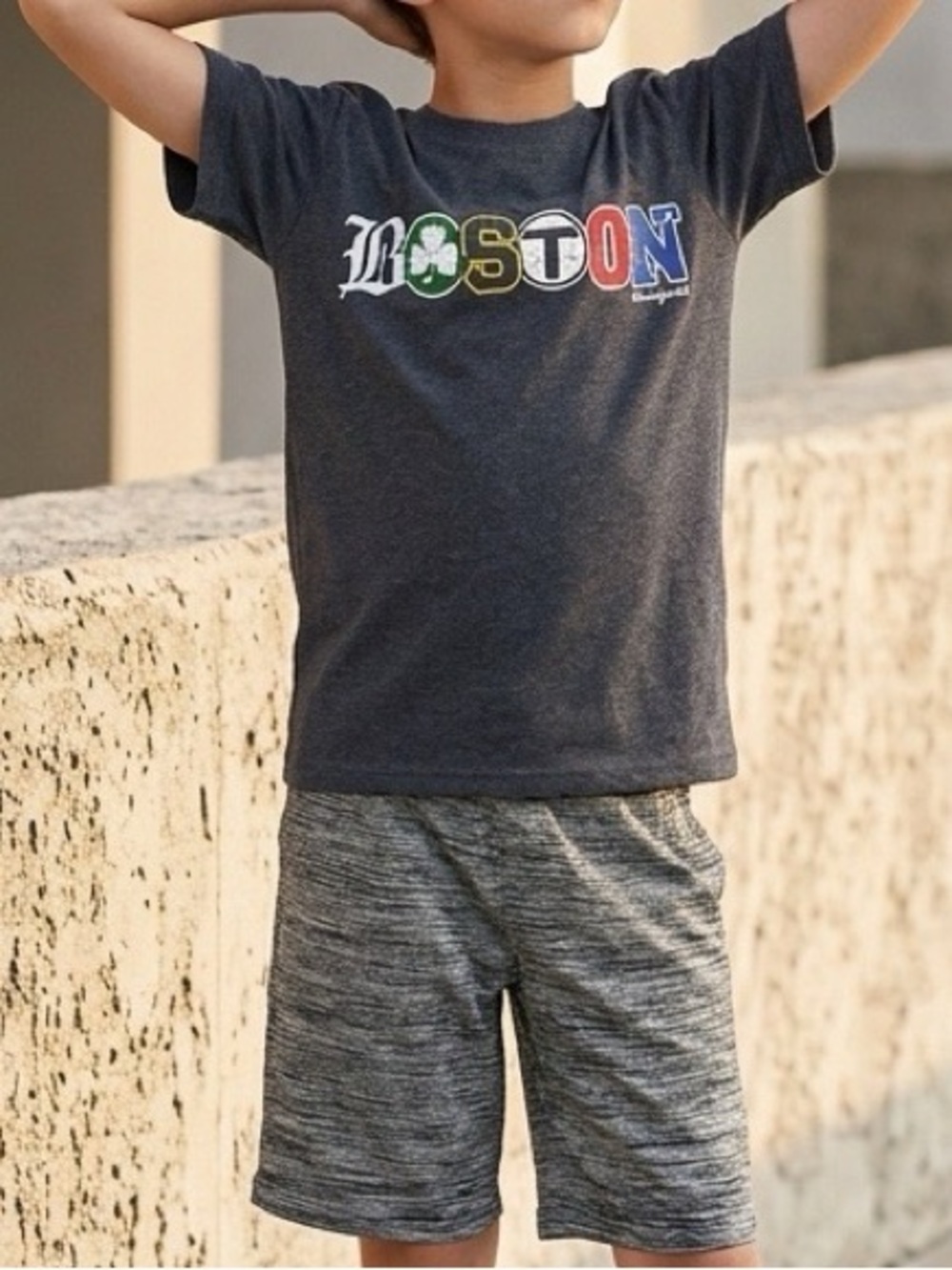 Kids BOSTON sports Gray Athletic Shorts - Everyday Active Wear